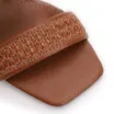 Sandália Marrom Claro Salto Bloco Médio Alt/Couro Tramado - imagem 6