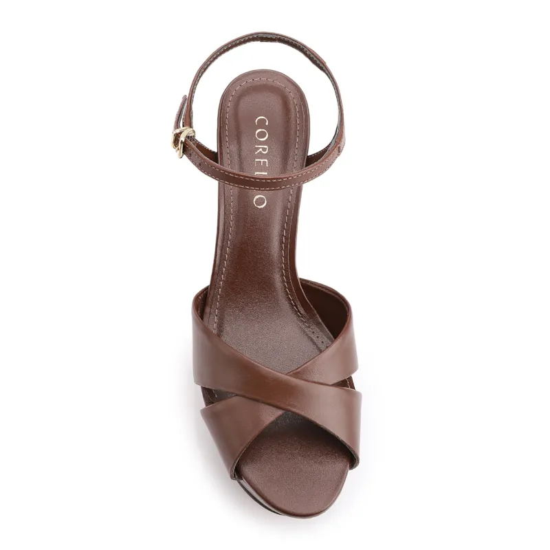 Sandália Marrom Salto Bloco Alto Alt Plataforma - foto 5