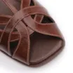 Sandália Marrom Salto Bloco Baixo Couro Tira t - imagem 6