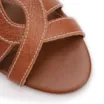 Sandália Marrom Salto Bloco Médio Couro Antique Tiras Entrelaçadas - imagem 6
