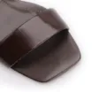 Sandália Marrom Salto Bloco Médio Couro Lenço Python - imagem 7