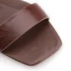 Sandália Marrom Salto Bloco Médio Couro Metal Dourado - imagem 7