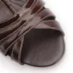 Sandália Marrom Salto Bloco Médio Couro Tiras Transpassadas - imagem 6