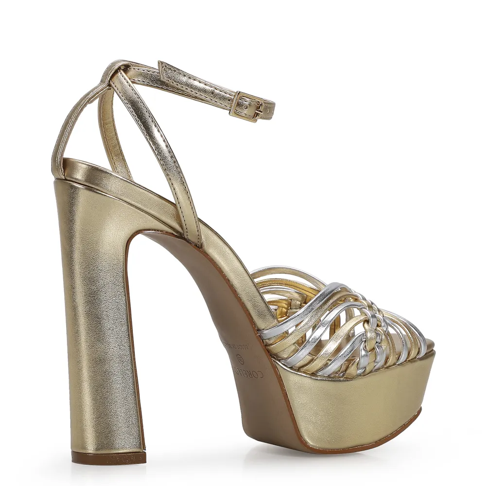 Sandália Meia Pata Alternativo Dourado/Prata - imagem 4