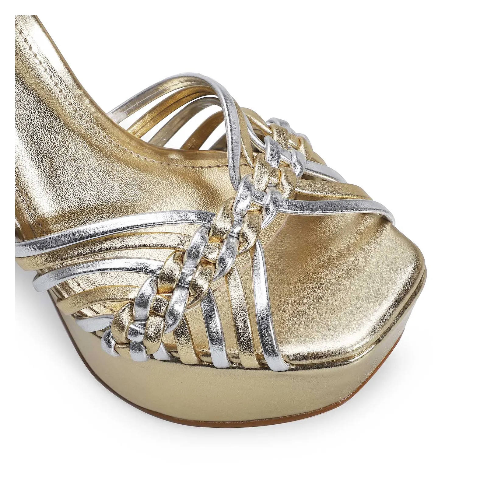 Sandália Meia Pata Alternativo Dourado/Prata