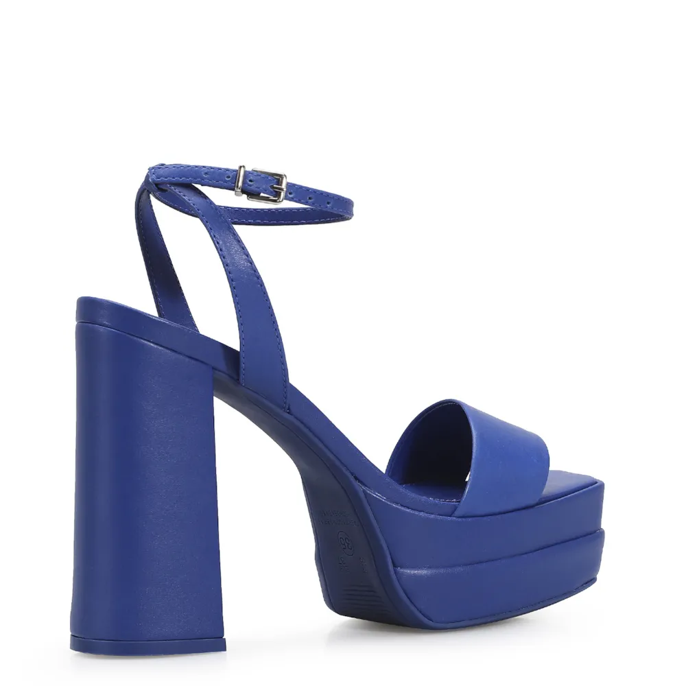 Sandália Meia Pata Inês Couro Azul - imagem 4