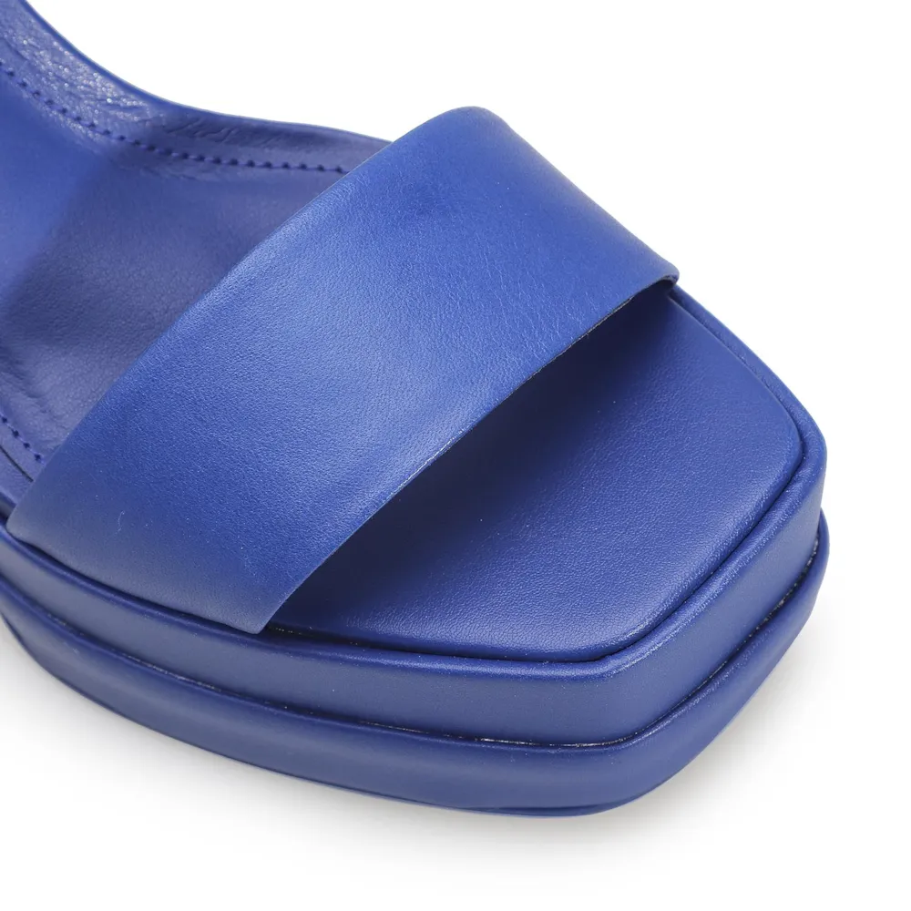 Sandália Meia Pata Inês Couro Azul - imagem 7