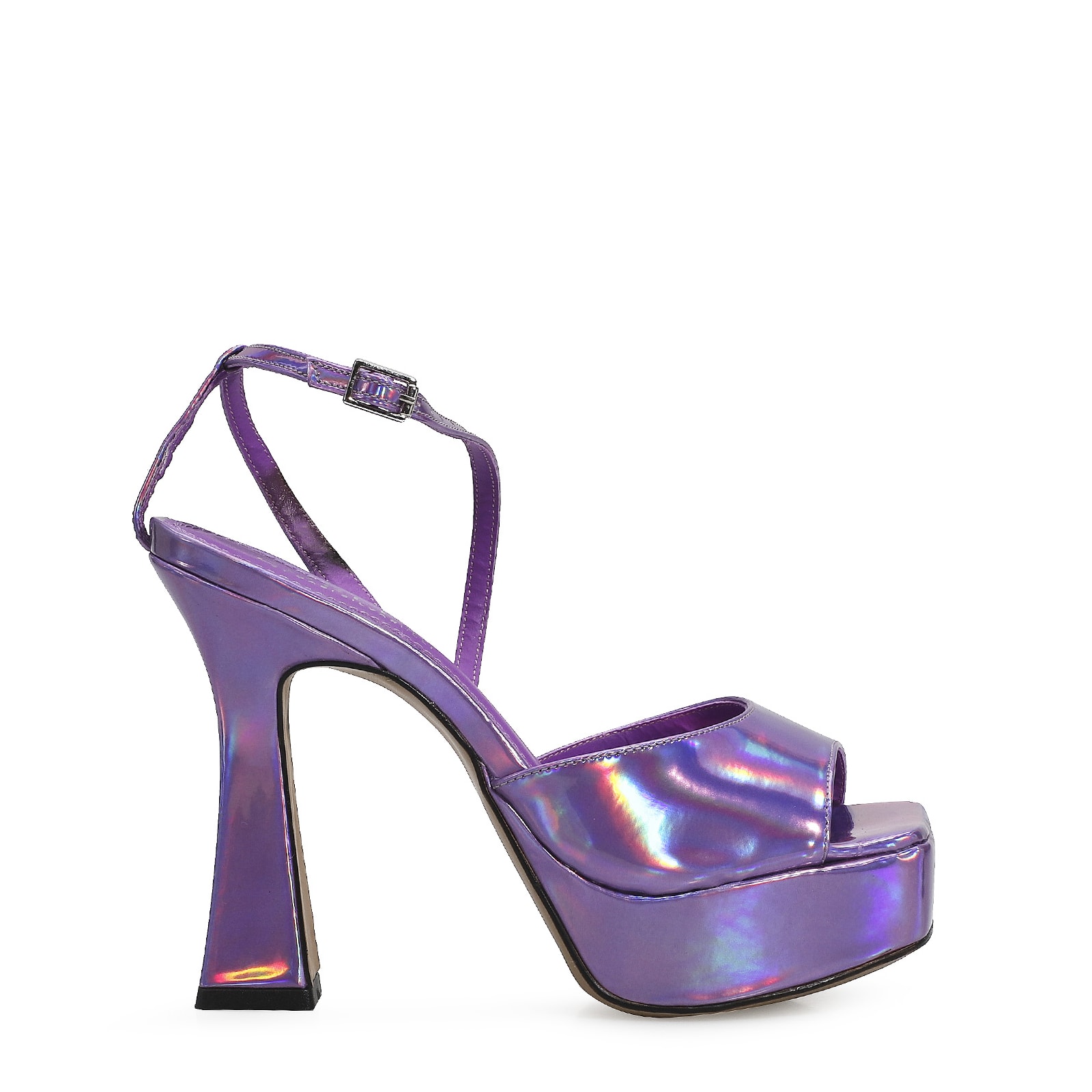 Sandália Meia Pata Roxo Holográfico