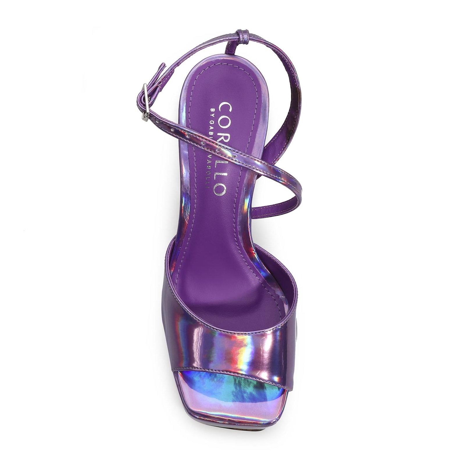 Sandália Meia Pata Roxo Holográfico
