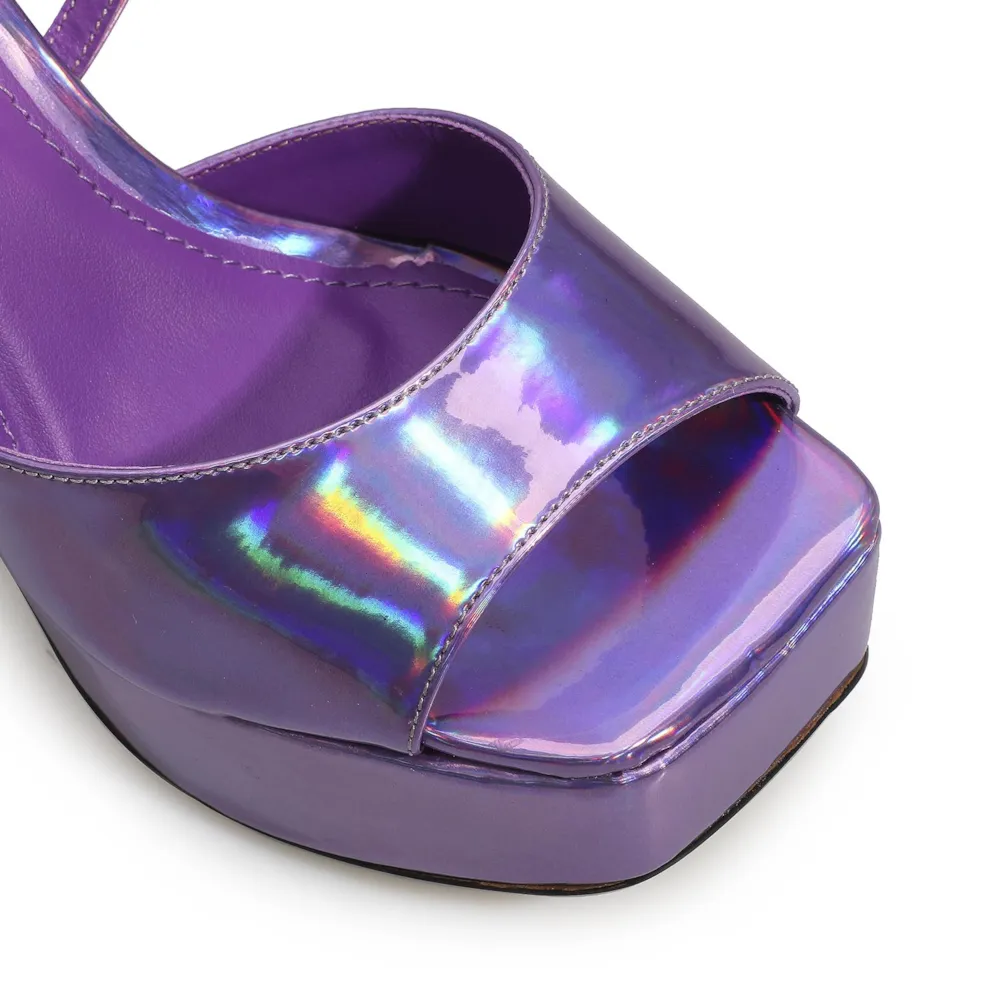 Sandália Meia Pata Roxo Holográfico - imagem 7