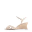Sandália Off White Salto Anabela Alto Sisal Couro Antique Tornozelo - imagem 4