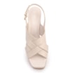Sandália Off White Salto Bloco Alto Couro Plataforma - imagem 5