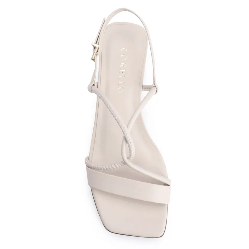 Sandália Off White Salto Bloco Baixo Alt Tiras Entrelaçadas - foto 5