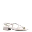 Sandália Off White Salto Bloco Baixo Alt Tiras Entrelaçadas - imagem 1