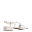 Sandália Off White Salto Bloco Baixo Alt Tiras Entrelaçadas - imagem 3