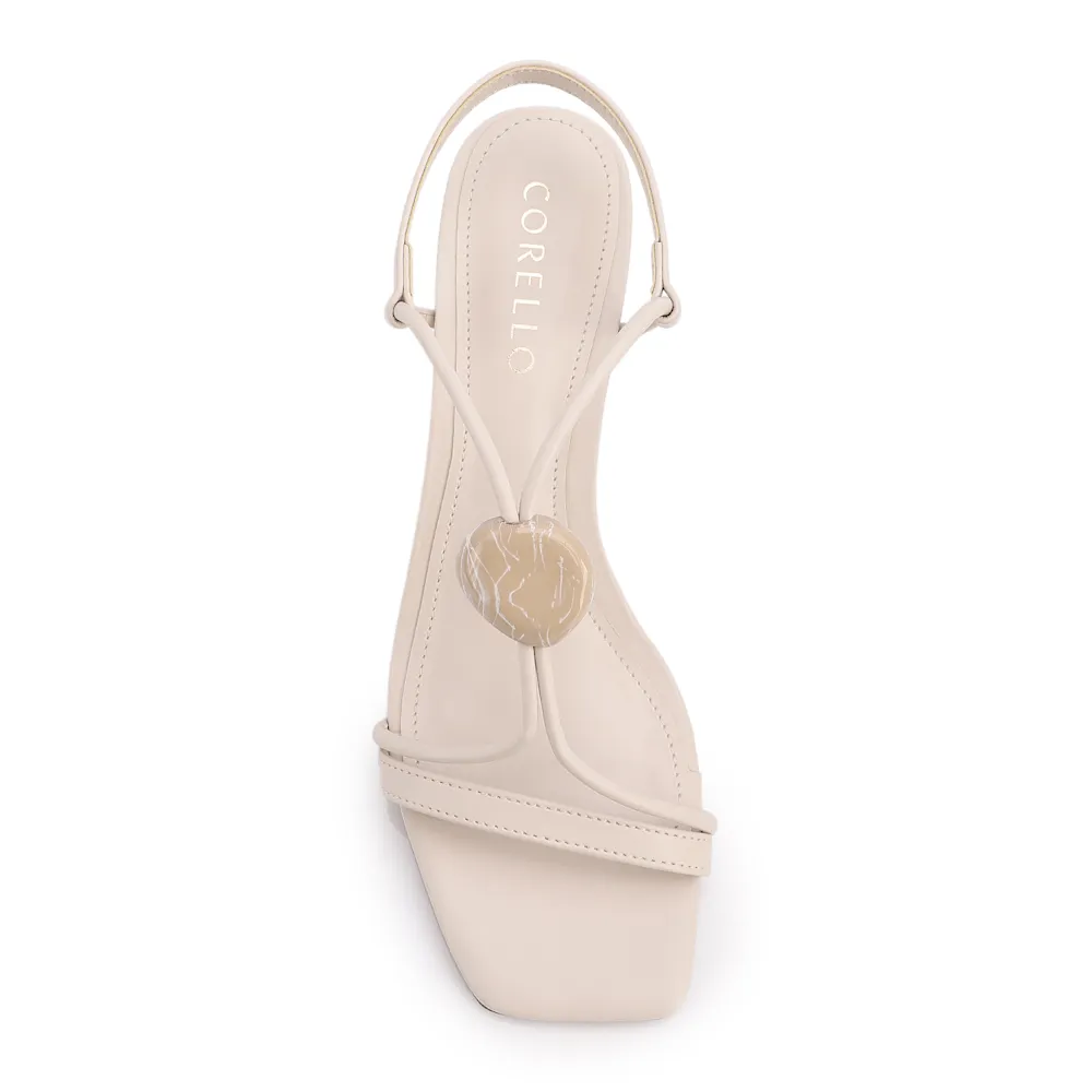 Sandália Off White Salto Bloco Médio Alt Pedra - imagem 5