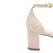 Sandália Off White Salto Bloco Médio Couro Calcanhar Fechado - imagem 6