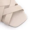 Sandália Off White Salto Bloco Médio Couro Tiras Transpassadas - imagem 6