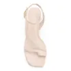 Sandalia Off White Salto Fino Baixo Couro Croco Tira Tornozelo - imagem 5