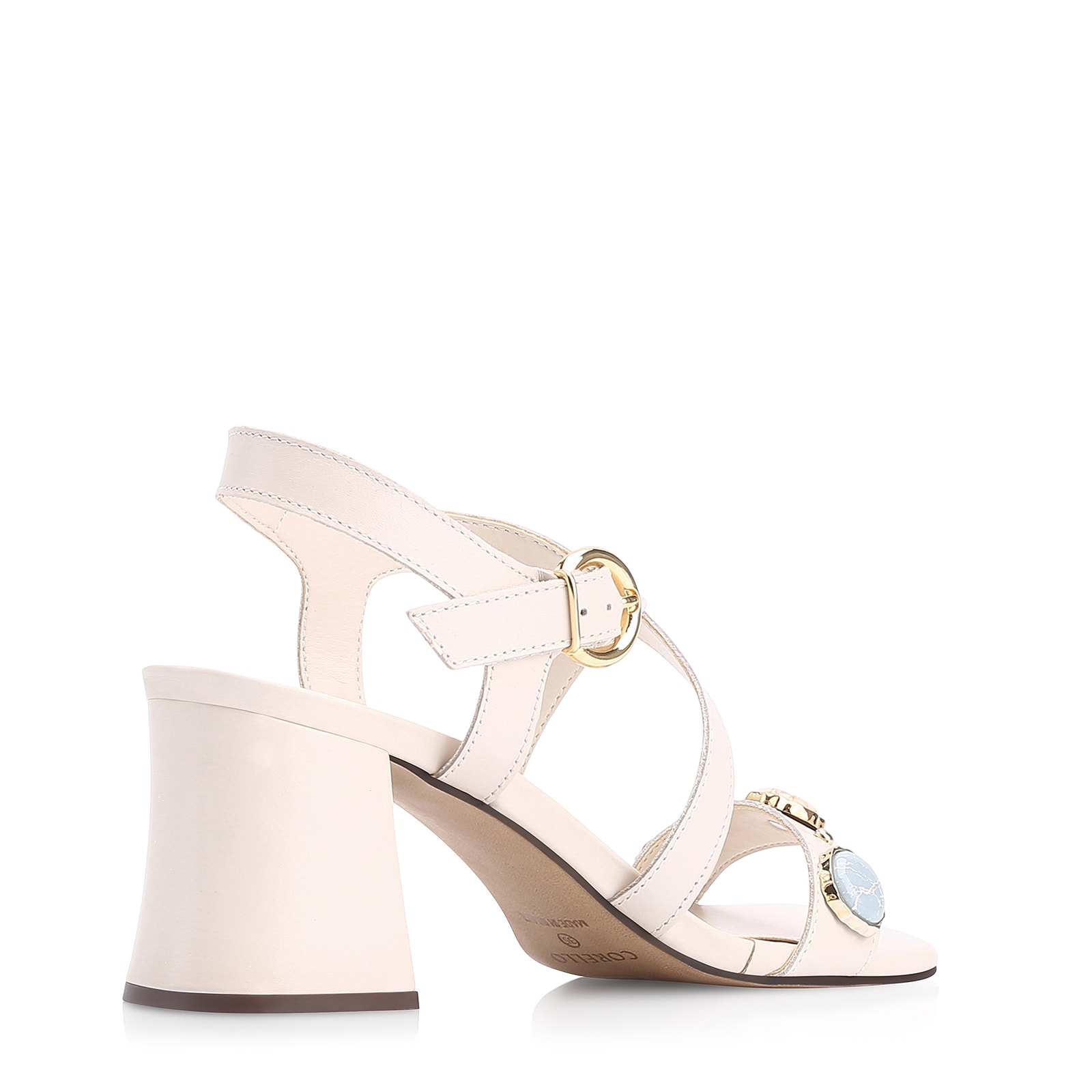 Sandália Pedras Couro Off White