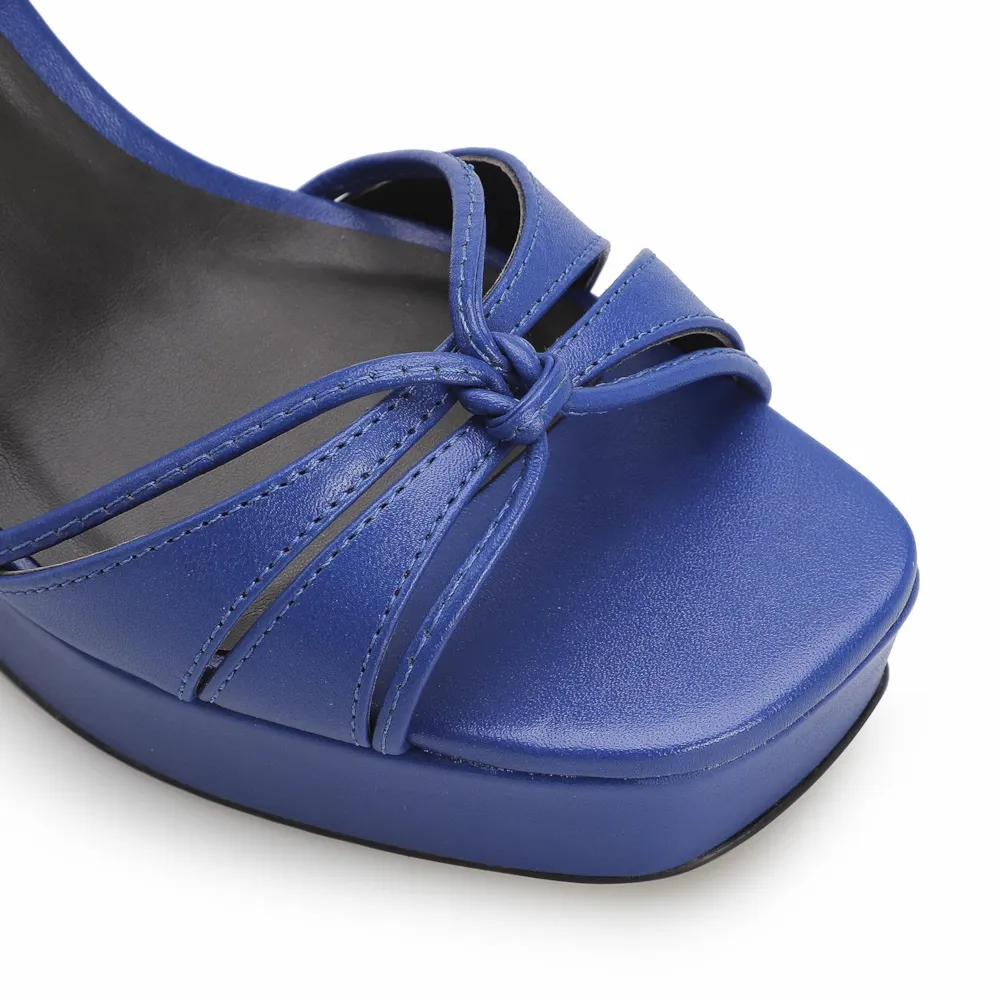 Sandália Plataforma Couro Azul - imagem 6