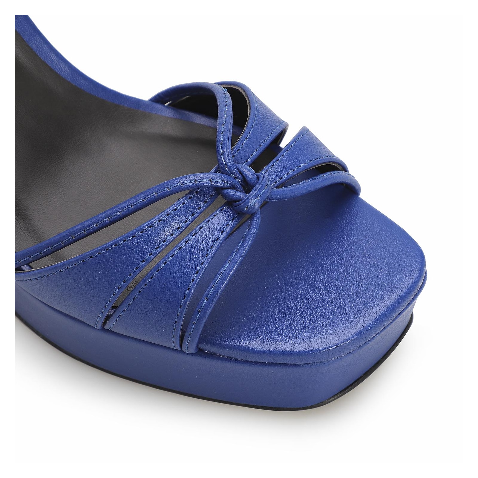 Sandália Plataforma Couro Azul