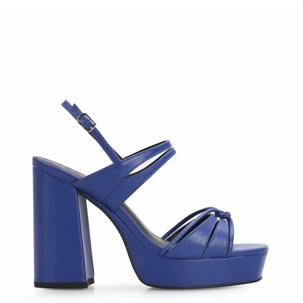 Sandália Plataforma Couro Azul - imagem 3