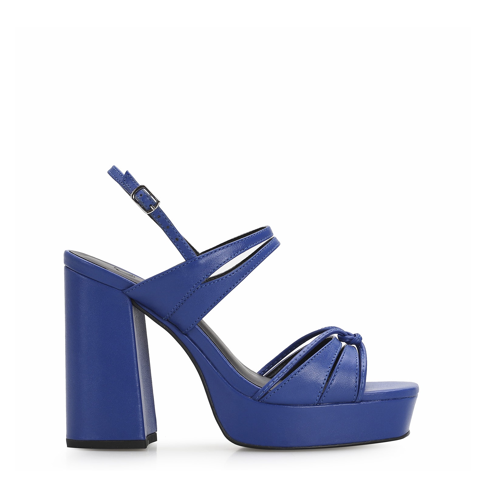 Sandália Plataforma Couro Azul