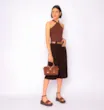 Sandália Plataforma Couro Nobuck Croco Marrom - imagem 9