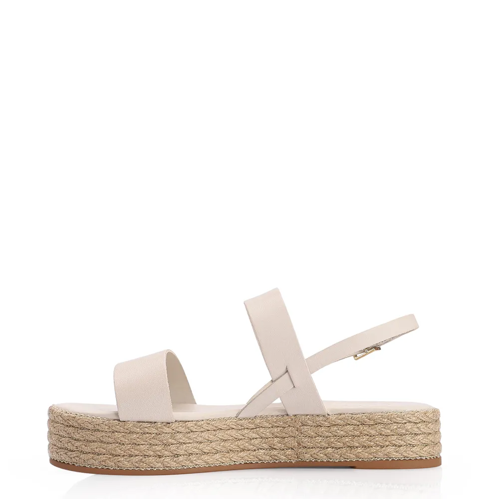 Sandália Plataforma Couro Off White - imagem 4