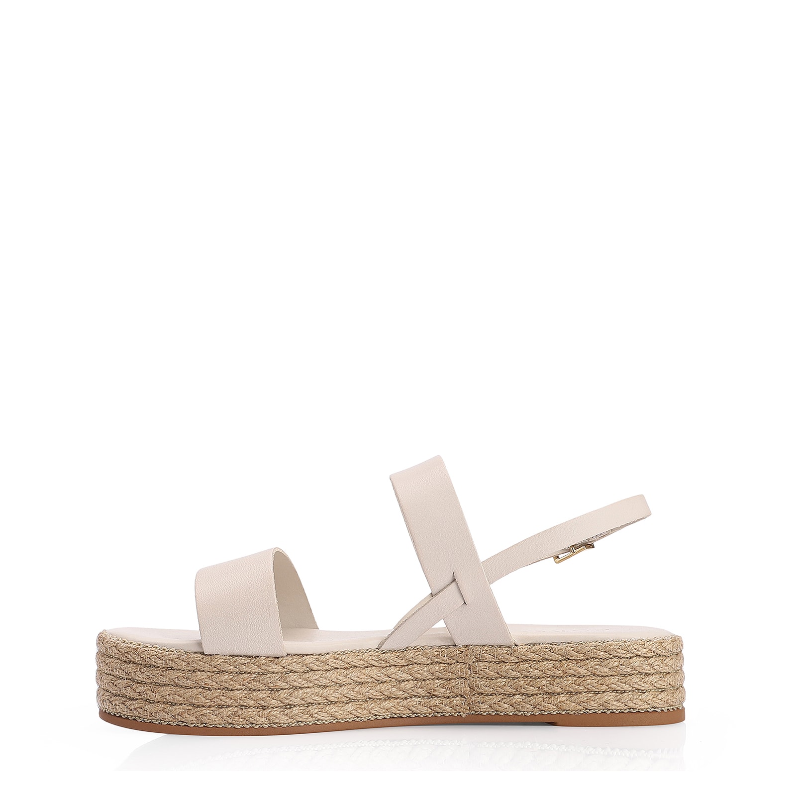 Sandália Plataforma Couro Off White