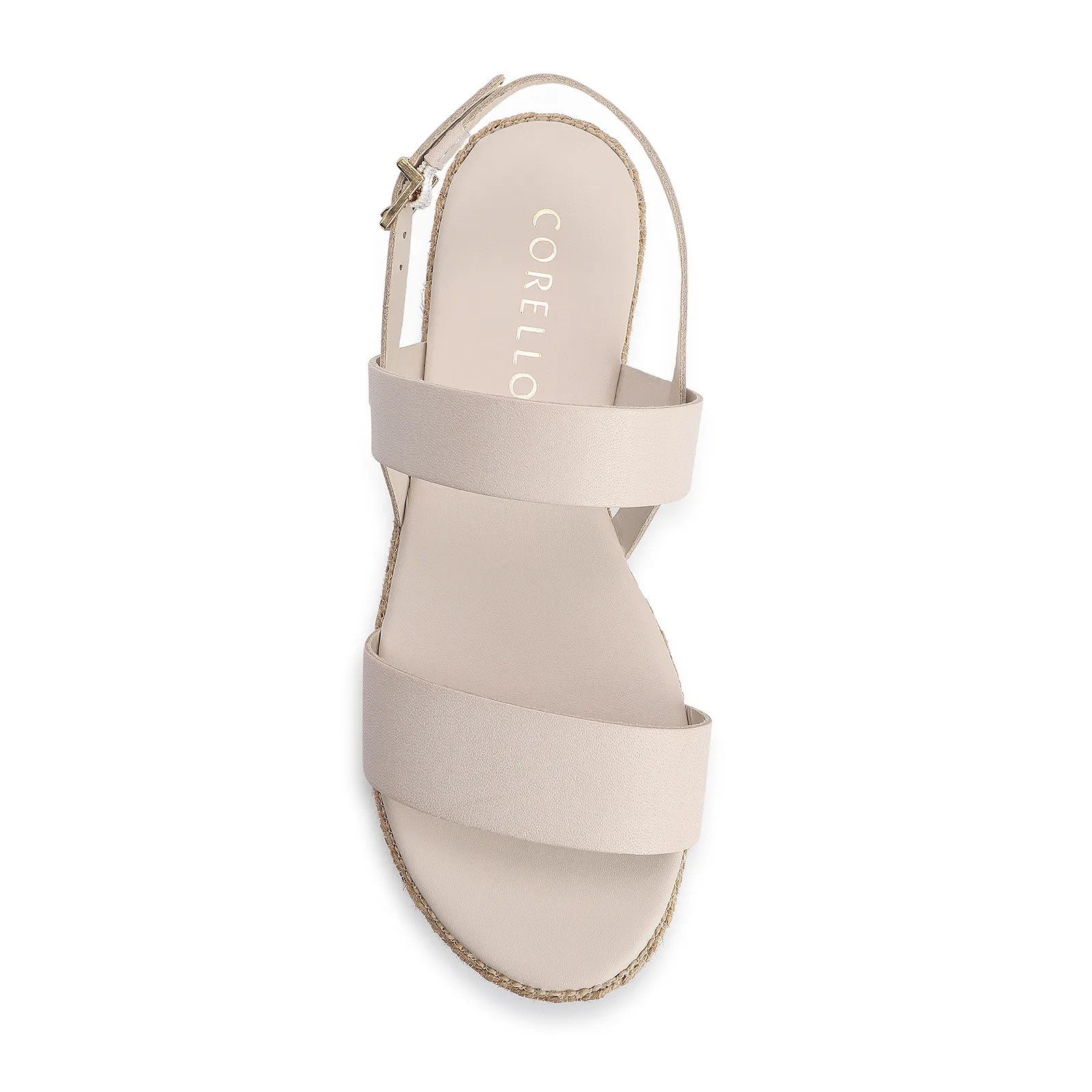 Sandália Plataforma Couro Off White