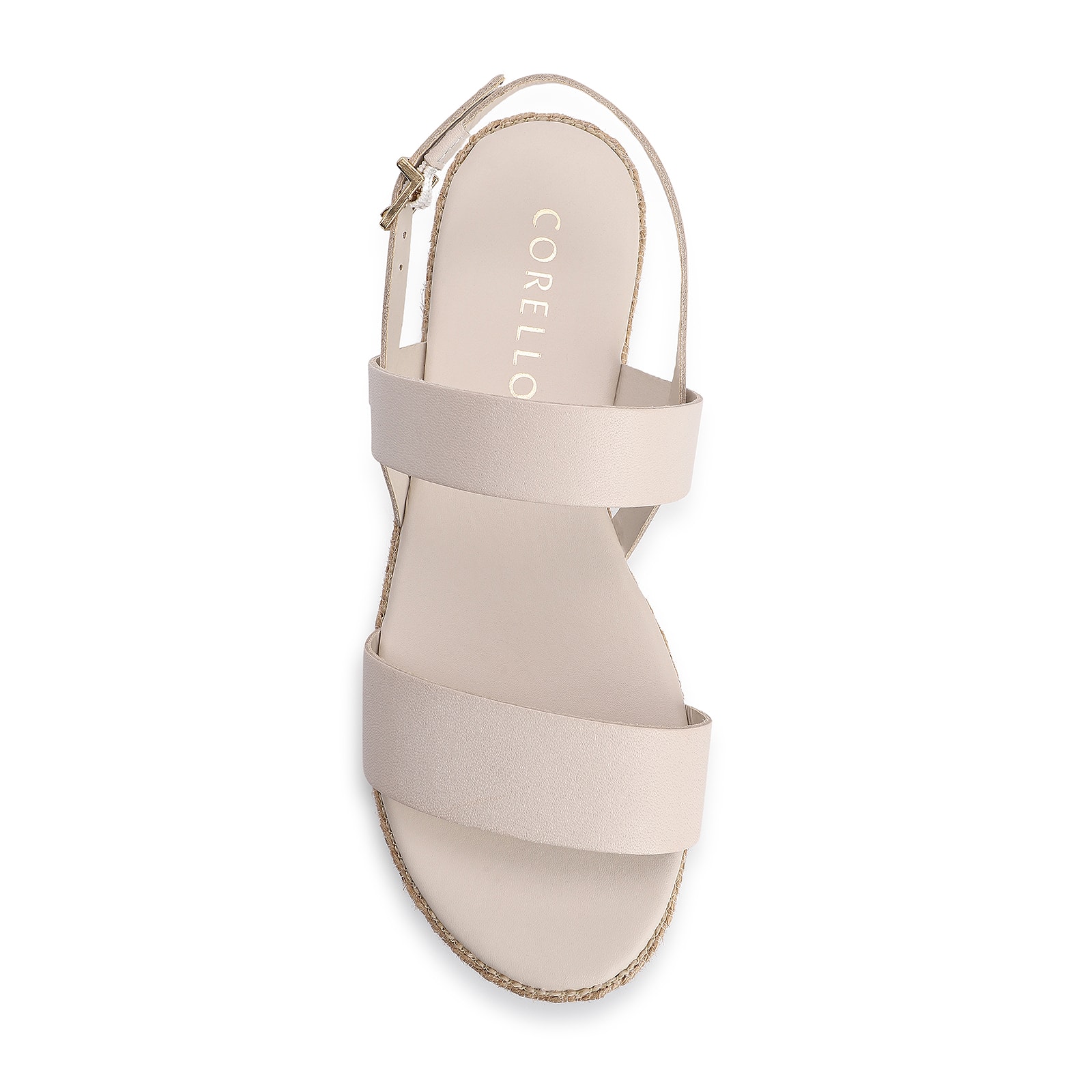 Sandália Plataforma Couro Off White