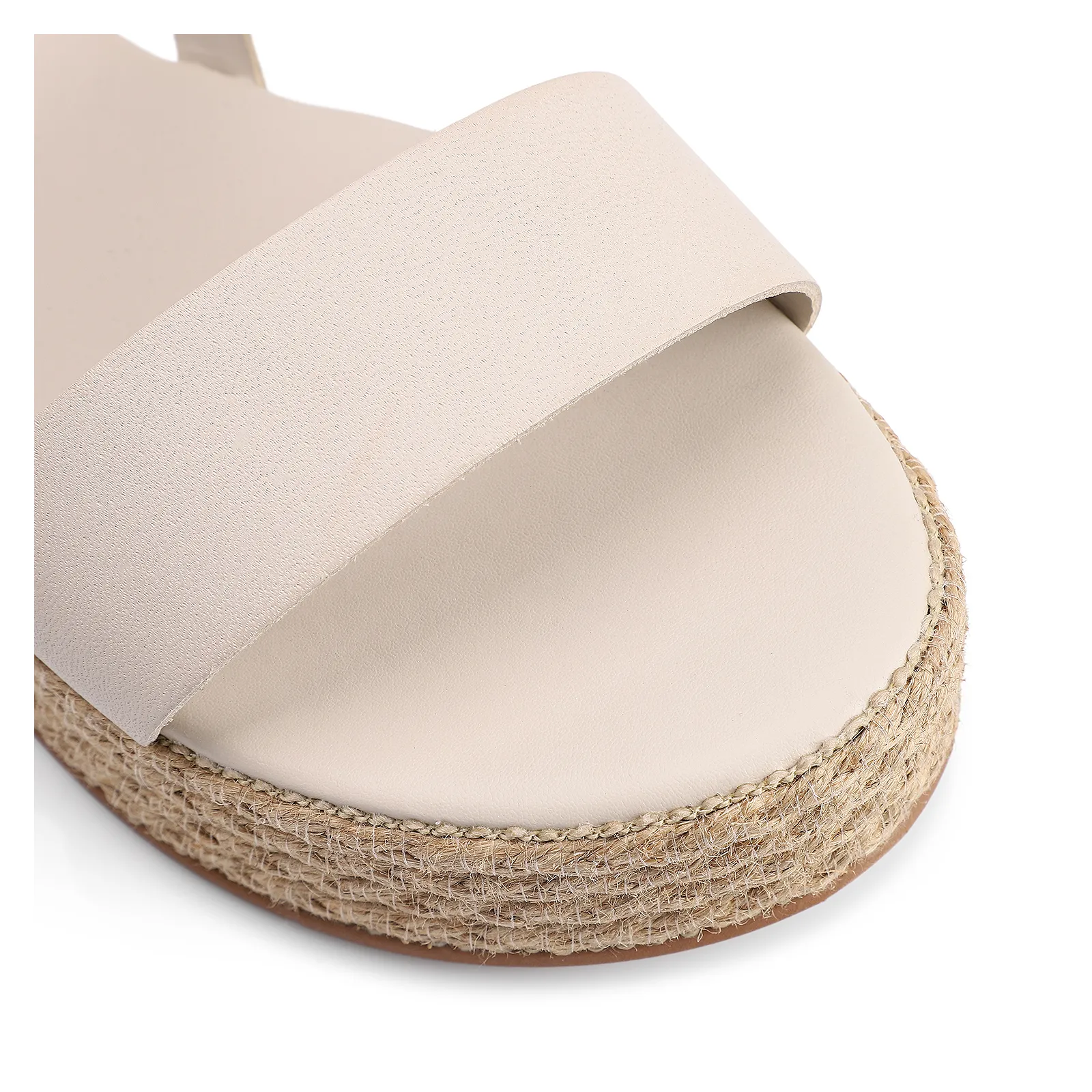 Sandália Plataforma Couro Off White