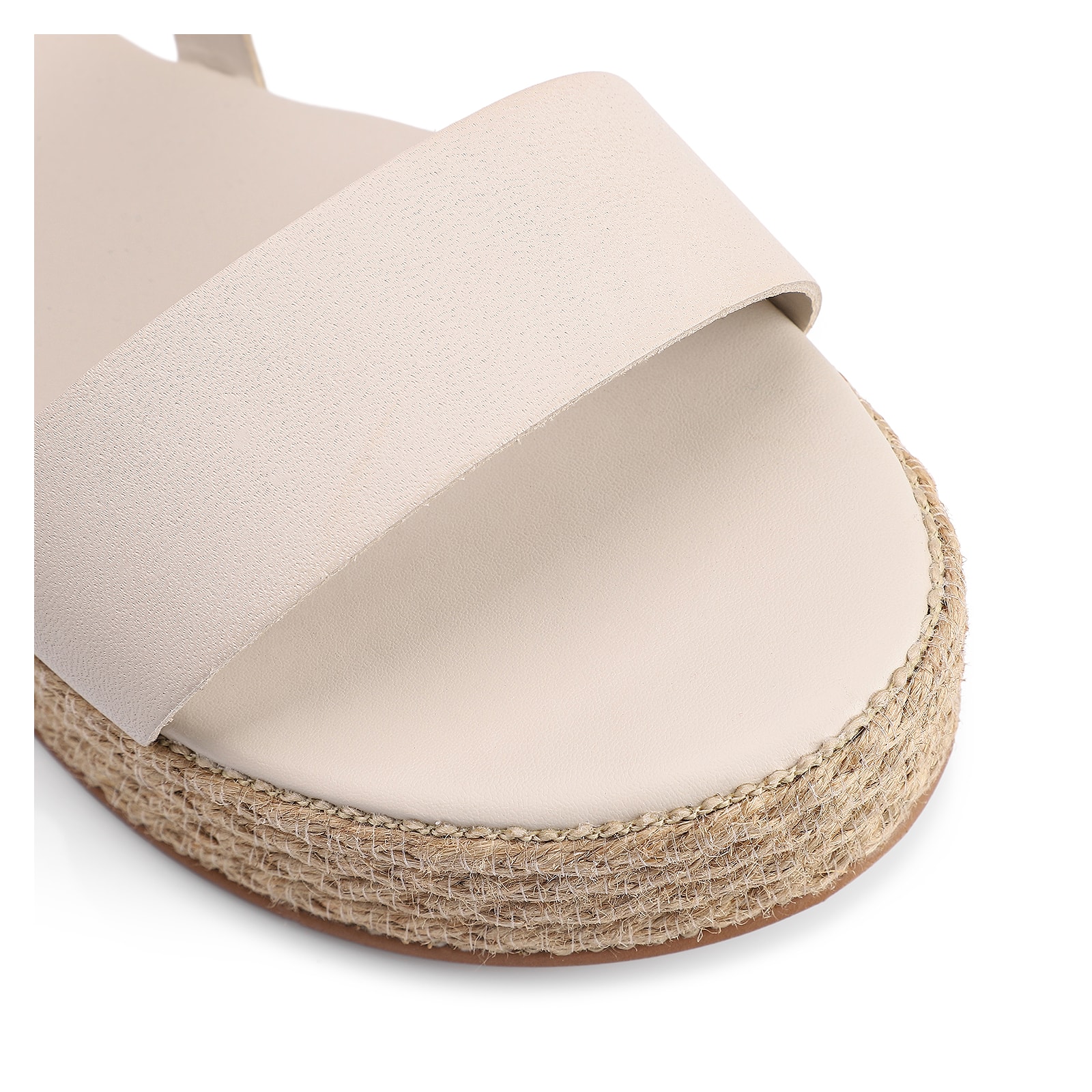 Sandália Plataforma Couro Off White