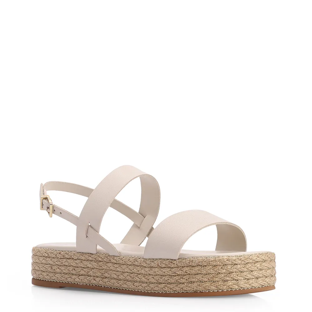 Sandália Plataforma Couro Off White