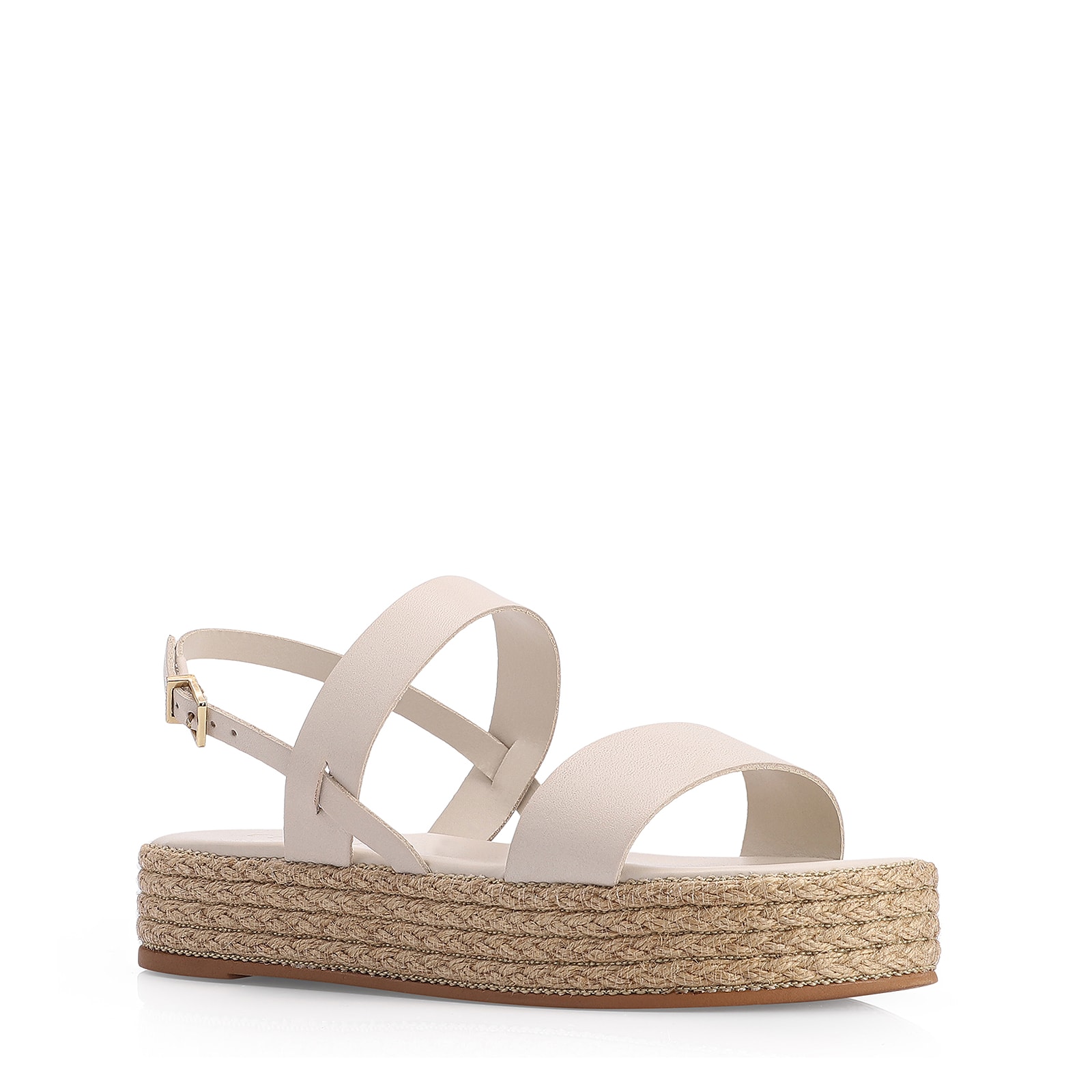 Sandália Plataforma Couro Off White