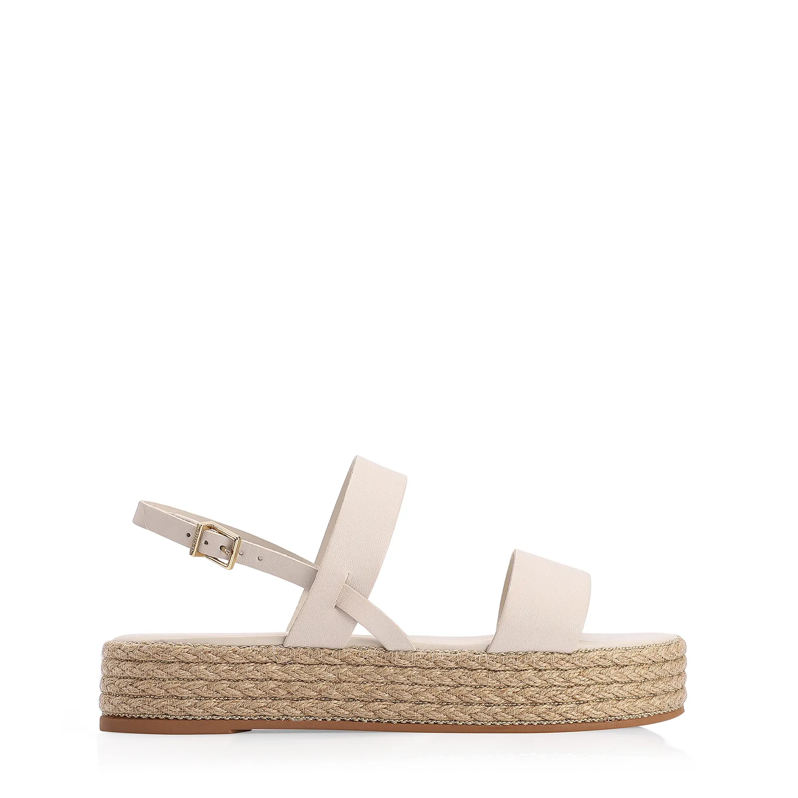 Sandália Plataforma Couro Off White