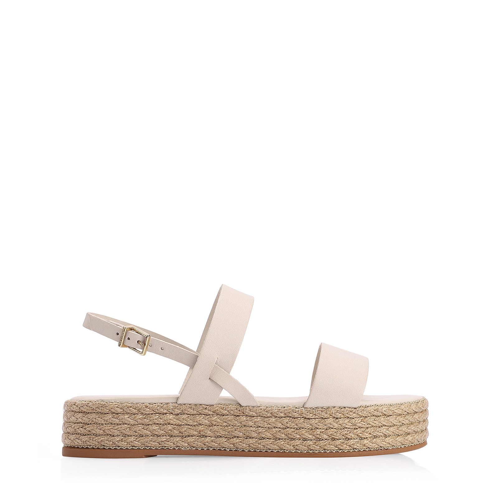 Sandália Plataforma Couro Off White