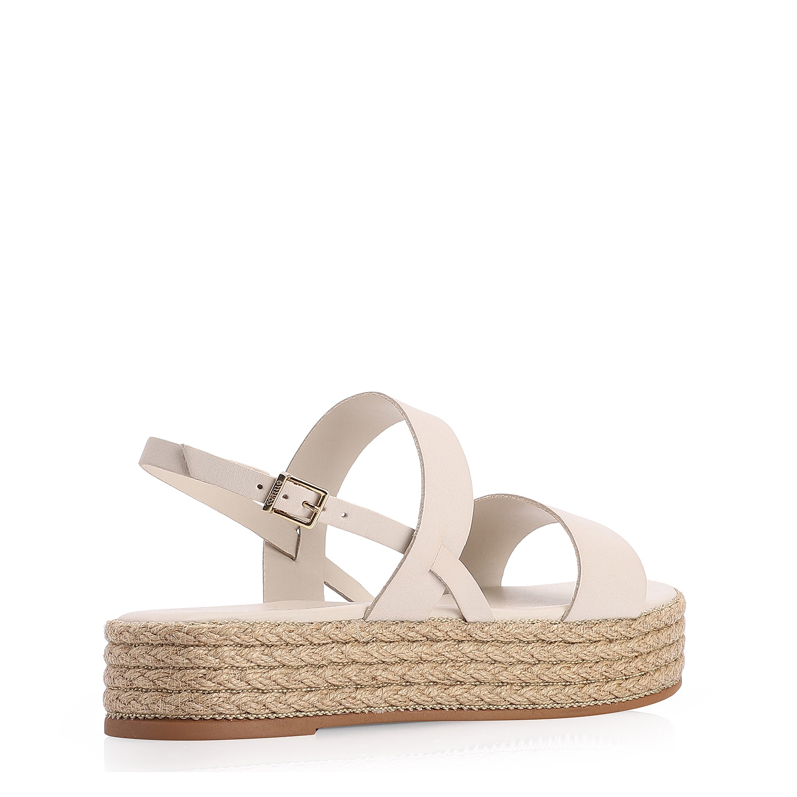 Sandália Plataforma Couro Off White