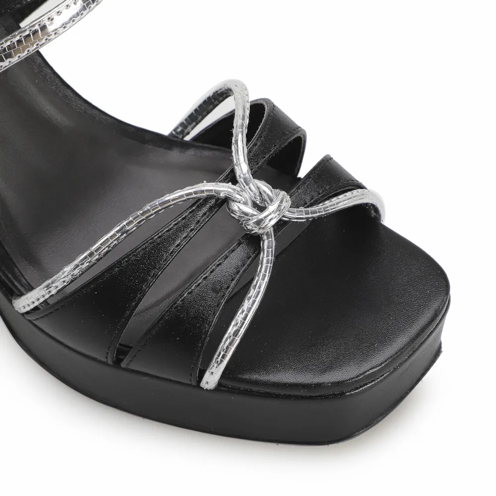 Sandália Plataforma Couro Preto - imagem 5