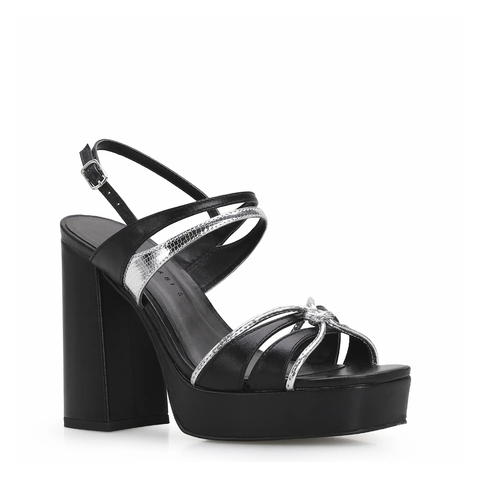 Sandália Plataforma Couro Preto