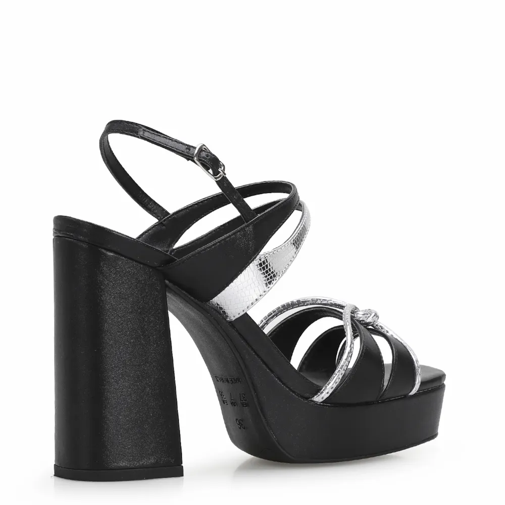 Sandália Plataforma Couro Preto - imagem 3