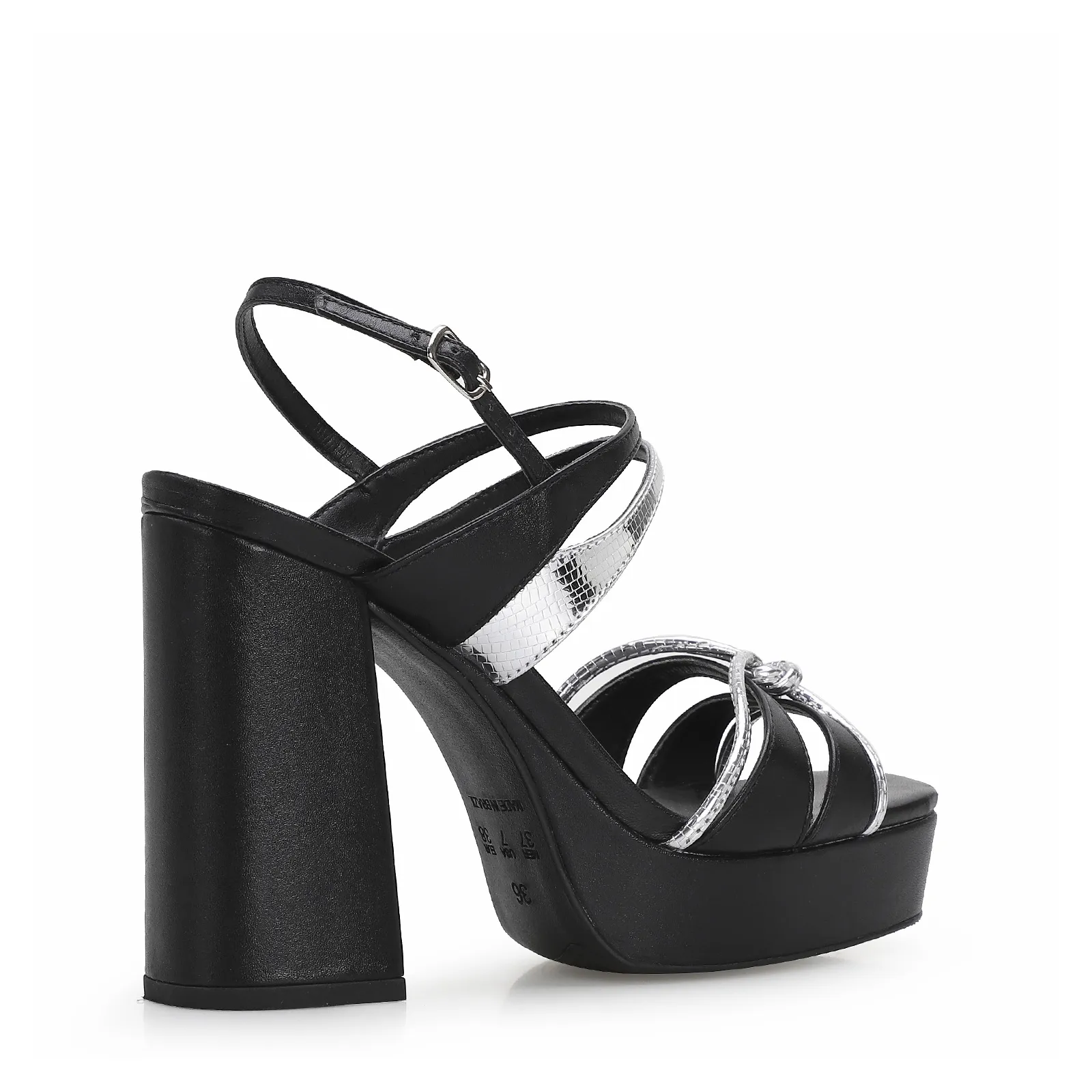 Sandália Plataforma Couro Preto