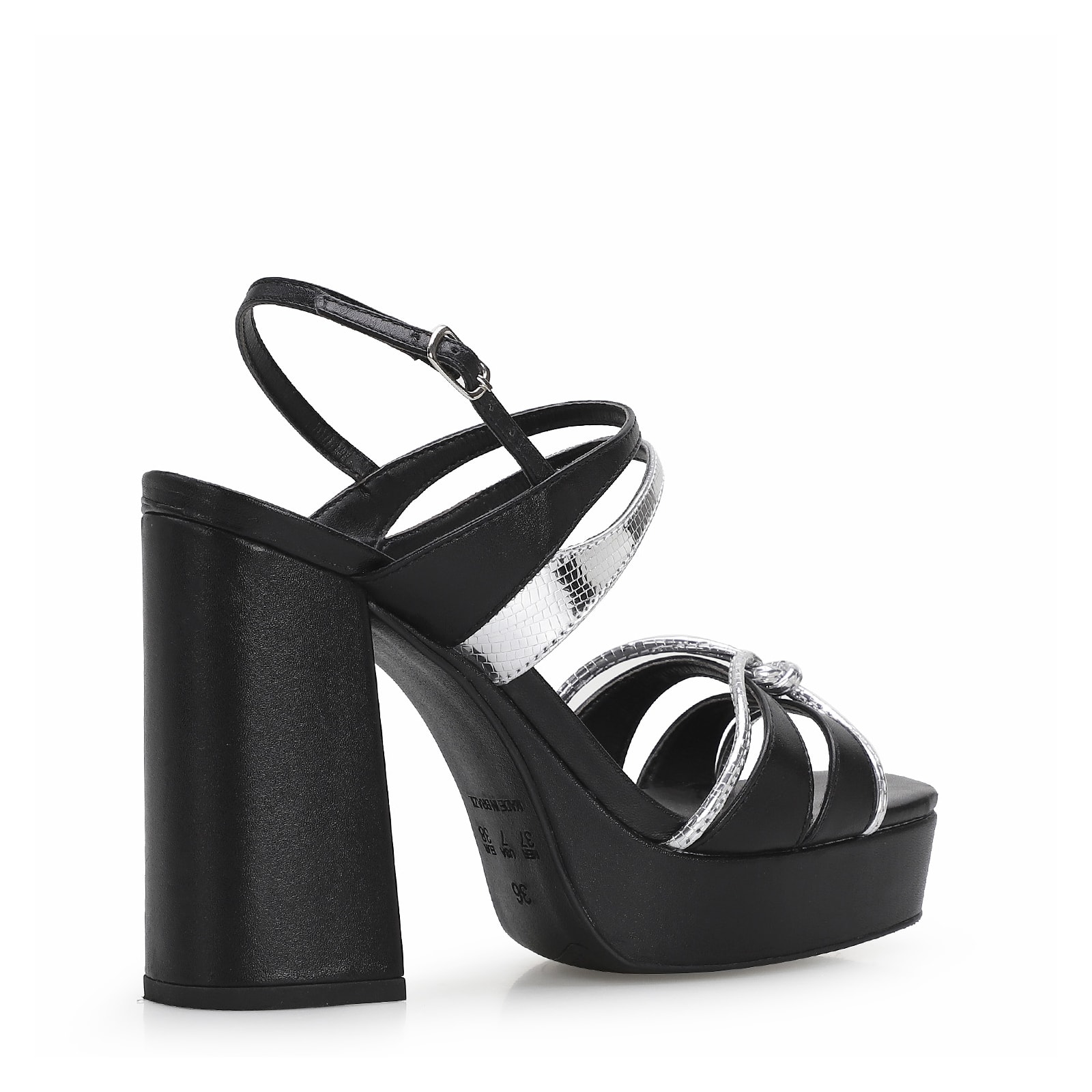 Sandália Plataforma Couro Preto