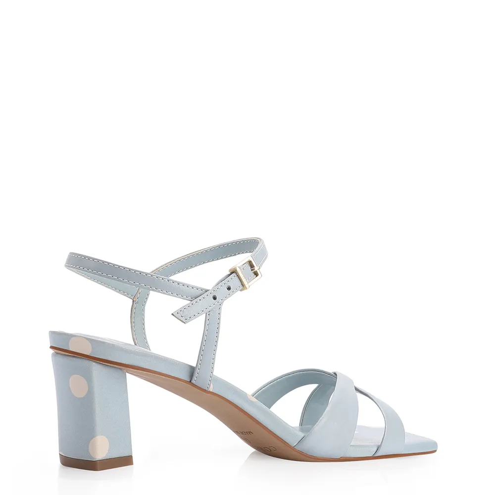 Sandália Poá Couro Azul/Branco - imagem 3