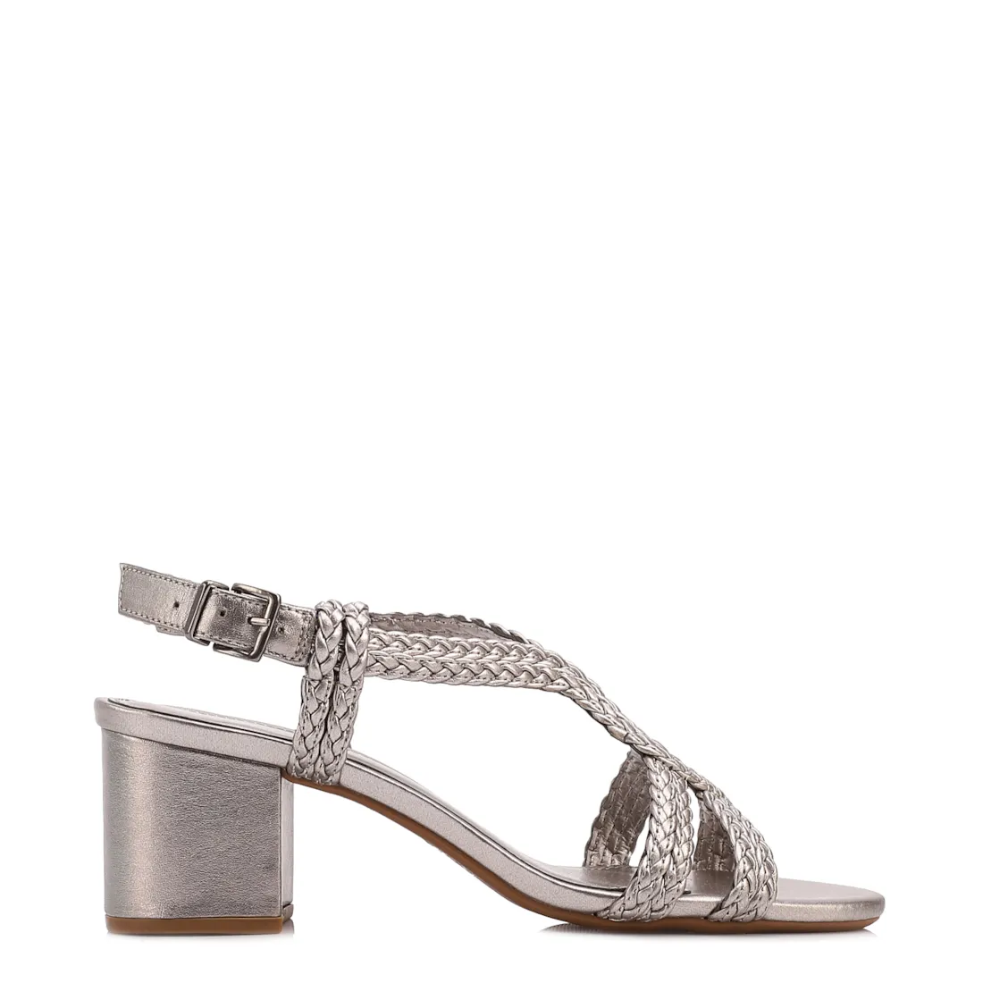 Sandália Prata Salto Bloco Médio Alt Transada - foto 2