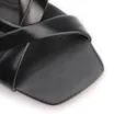 Sandália Preta Salto Bloco Médio Couro - imagem 6
