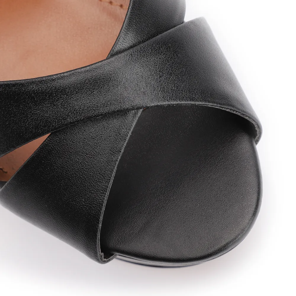 Sandália Preto Salto Bloco Alto Alt Plataforma - imagem 7