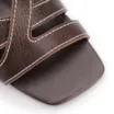 Sandália Salto Bloco Médio Marrom Couro Antique Tiras Entrelaçadas - imagem 6